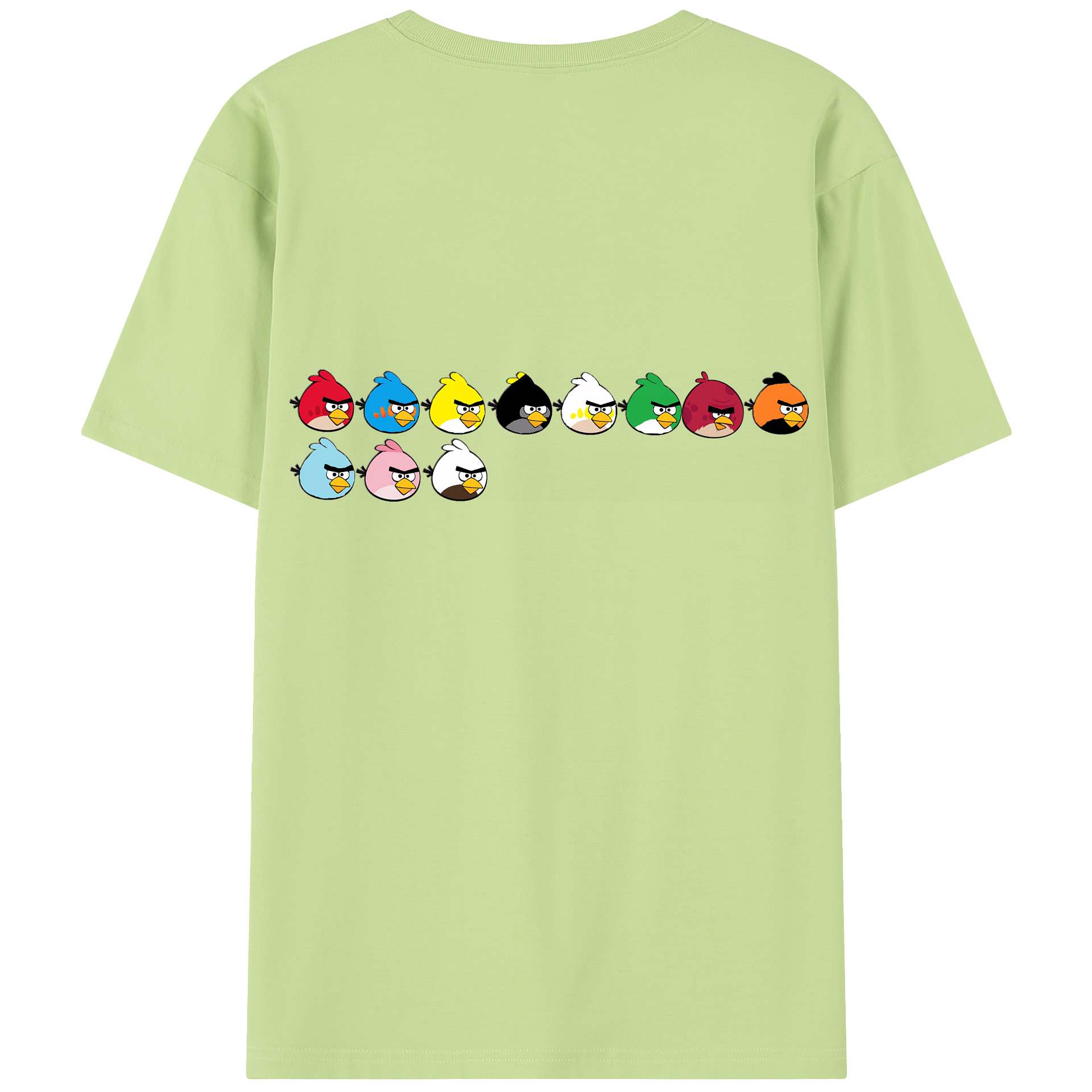 （画像用） Angry Birds アングリーバード 綿100％半袖Tシャツ（背面プリント）